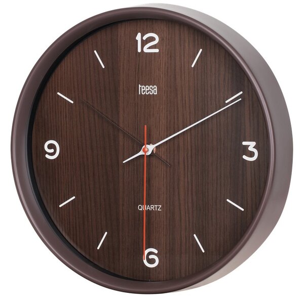 Nástěnné hodiny TEESA TSA0048DB 30cm, imitace tmavé dřevo
