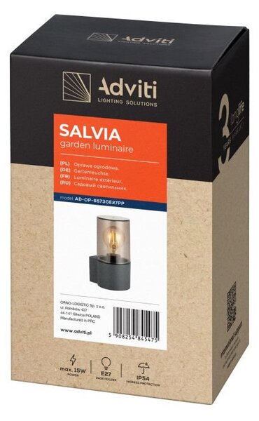 Zahradní svítidlo nástěnné ORNO AD-OP-6573GE27PP, IP54, E27, max 15W, šedá