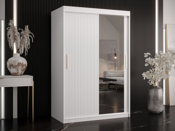 Zrcadlová šatní skříň Towiro Slim 2 120, Barva: bílá 5903211254215