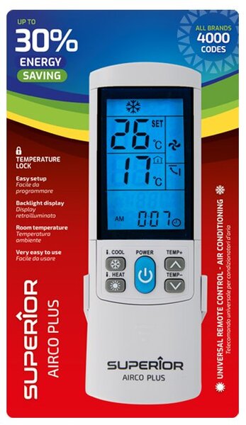 Univerzální dálkový ovladač SUPERIOR AIRCO Plus pro klimatizace