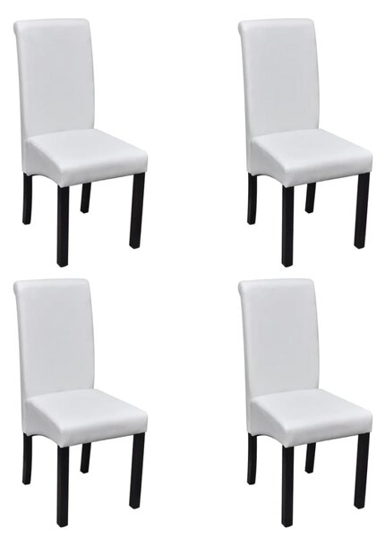 Jídelní židle 4 ks bílé umělá kůže