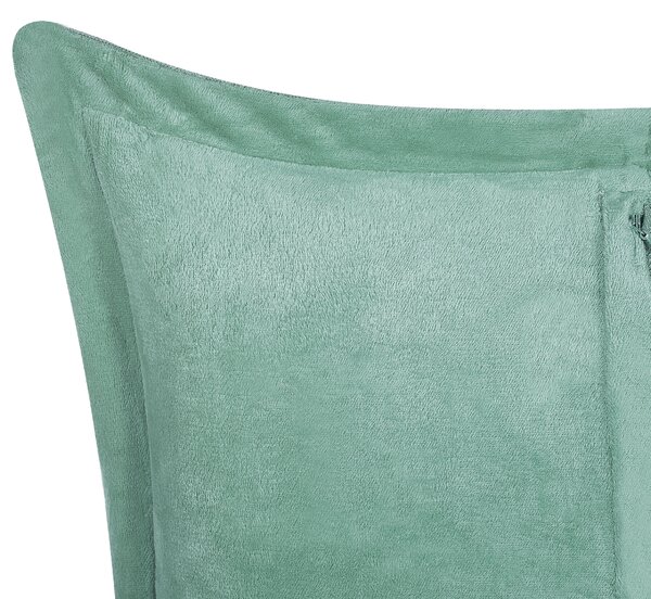 Sada 2 dekorativních polštářů ZINNIA Manšestr 47 x 27 cm Světle zelená Bez vzoru