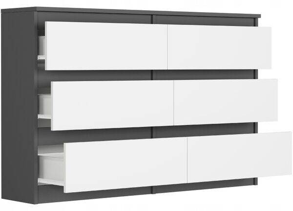 Komoda Rulux (antracit + bílá). Akce -13%