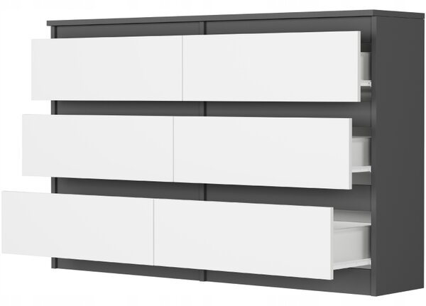 Komoda Rulux (antracit + bílá). Akce -13%