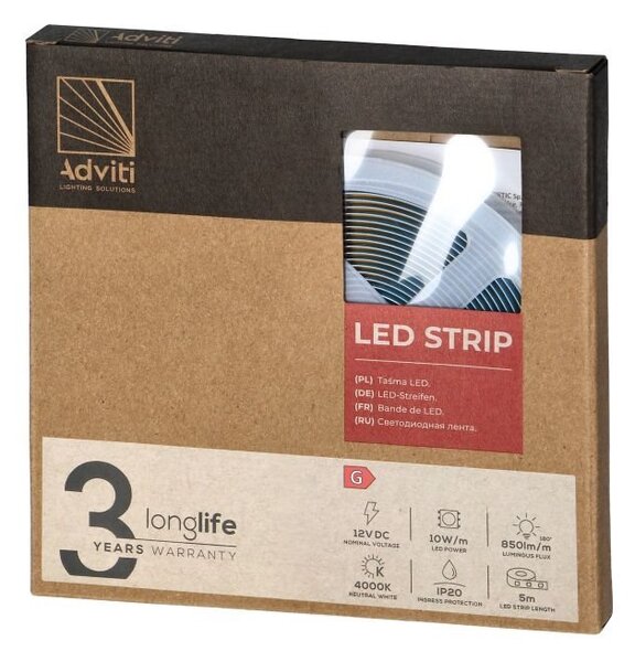 LED pásek COB 12V Orno AD-TL-6495L4, 5m 50W 4250lm 4000K IP20