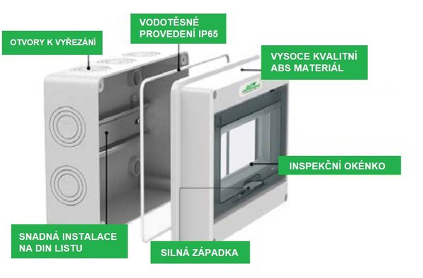 Elektroinstalační rozvaděč Adelid APV-RH-12, 1x12M IP65, IK08