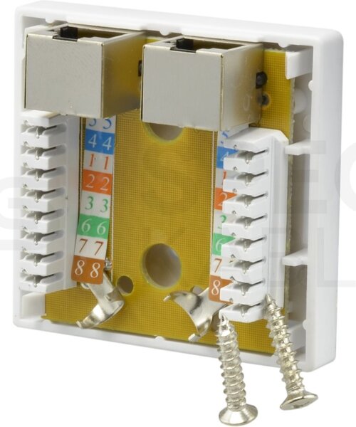 Zásuvka NEKU CAT5E FTP 2 x RJ45 na omítku bílá