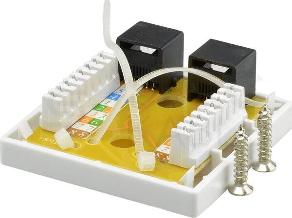 Zásuvka NEKU CAT6 UTP 2 x RJ45 na omítku bílá