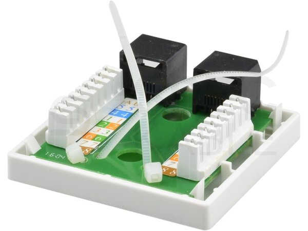 Zásuvka NEKU CAT5E UTP 2 x RJ45 na omítku bílá
