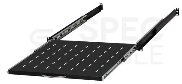 Police do racku NEKU 1U 19" 450mm, výsuvná s úchytem, černá