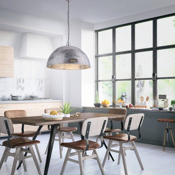 JUST LIGHT. GmbH Efektní závěsné svítidlo Gabriel Ø 60 cm, stmívatelný, Hliník / šedá / zinek, Obývací pokoj / jídelna, kov, Industriální design