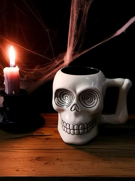 Sinsay - Hrnek s halloweenským motivem - bílá