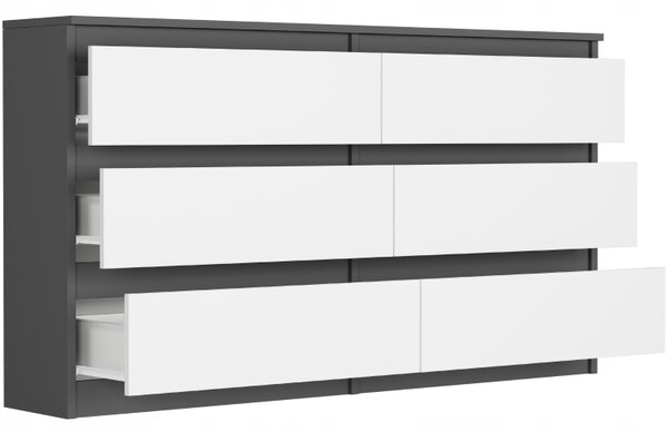 Komoda Rigta (antracit + bílá). Akce -13%