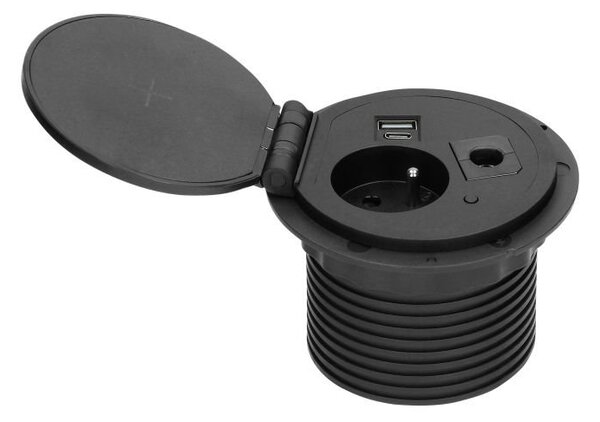 Zásuvka vestavná ORNO OR-GM-9015/B 1 zásuvka 2 USB (A+C), černá