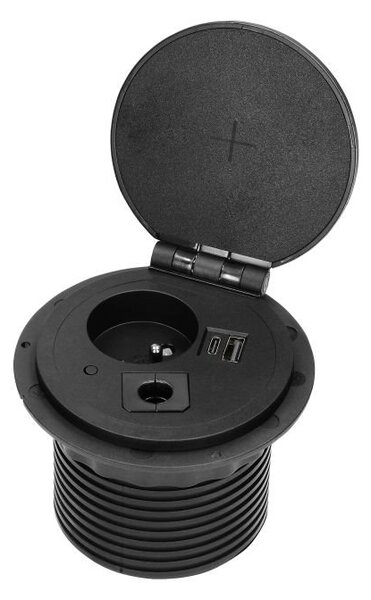 Zásuvka vestavná ORNO OR-GM-9015/B 1 zásuvka 2 USB (A+C), černá