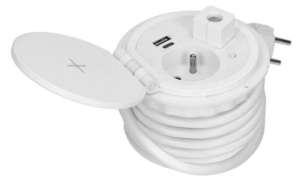 Zásuvka vestavná ORNO OR-GM-9015/W 1 zásuvka 2 USB (A+C), bílá