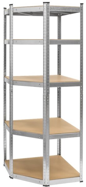 Skladový regál rohový REBEL RB-1254 180x40x70, kovový zinkovaný