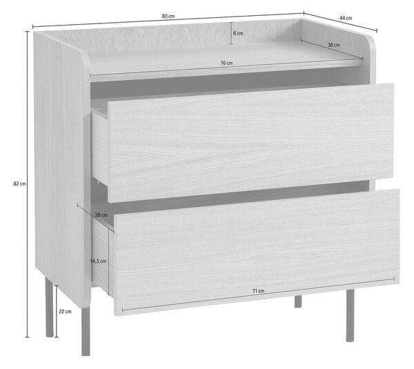 Černá vysoká komoda v dekoru dubu 80x82 cm Wrap – Bonami Selection