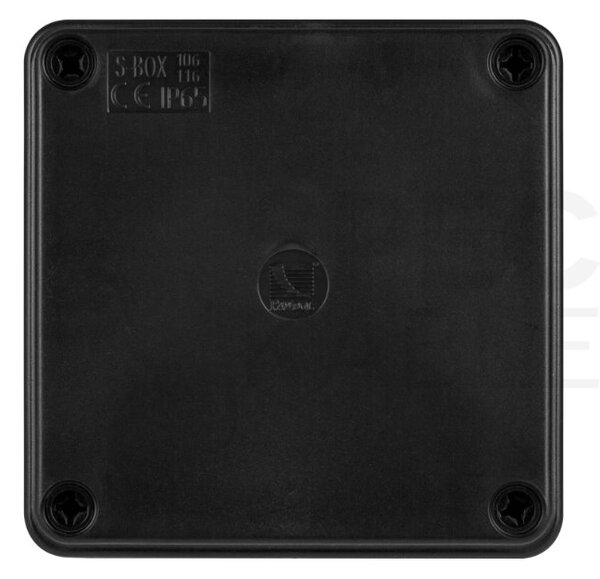 Plastová instalační krabice hermetická S-BOX 116C, 100x100x50mm IP65, černá, UV