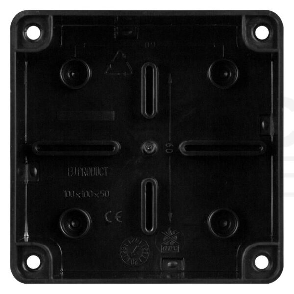 Plastová instalační krabice hermetická S-BOX 116C, 100x100x50mm IP65, černá, UV