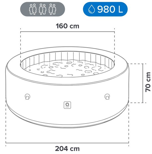 AVENLI NICE jacuzzi SILVER - nafukovací vířivka pro 6 osob
