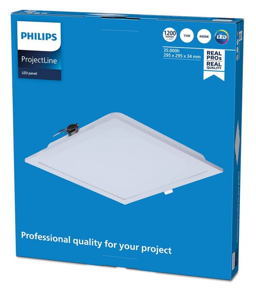 Philips ProjectLine LED panel bílý 4000K 30x30 cm, Bílá / opál, Pracovna / kancelář, kov, Zapuštěné hranaté
