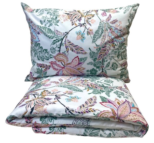 Povlečení flanelové Romantic Garden TiaHome - 1x Polštář 90x70cm, 1x Přikrývka 140x200cm