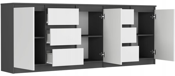 Komoda Reddis (antracit + bílá). Akce -14%