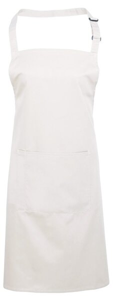 Premier Workwear Kuchyňská zástěra s laclem a kapsou - Bílá