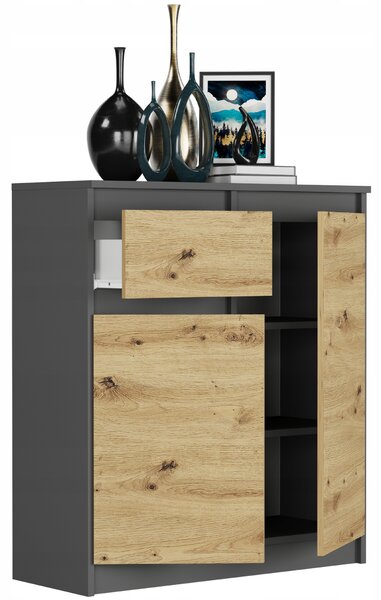 Komoda Refira (antracit + artisan). Akce -17%