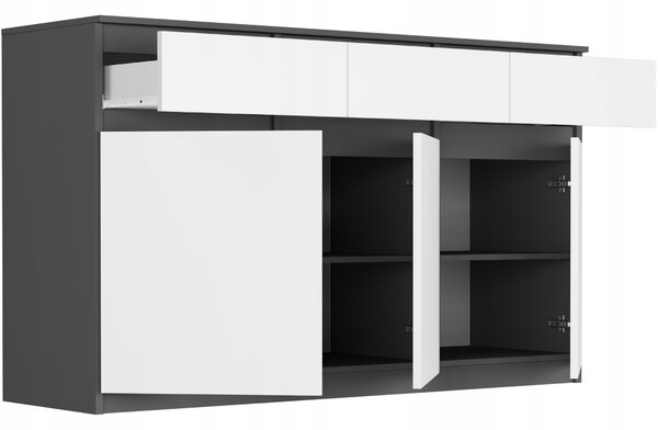 Komoda Rorria (antracit + bílá). Akce -18%