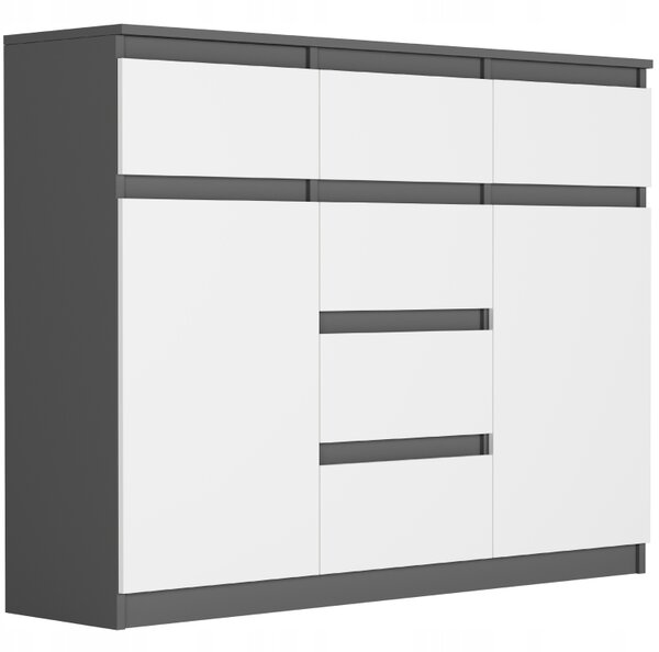 Komoda Raunia (antracit + bílá). Akce -17%
