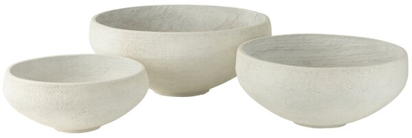 Set tří bílých keramických květináčů J-Line Draja Ø 69/58/48 cm