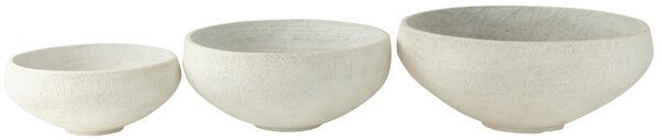 Set tří bílých keramických květináčů J-Line Draja Ø 69/58/48 cm