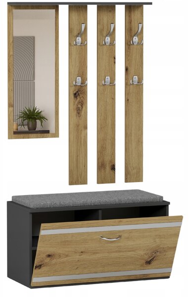 Předsíňová sestava Vitilla (antracit + artisan) (se zrcadlem)