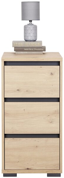NOČNÍ STOLEK, antracitová, barvy dubu, 40/79/48 cm Carryhome