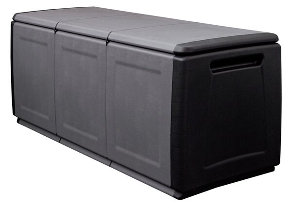 Plastový odkládací box s víkem na nářadí, 1380x570x530 mm, šedý