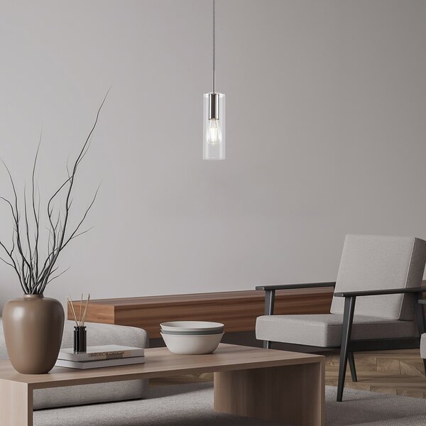 Rabalux Esta závěsné svítidlo 1x40 W chrom-průhledná 72048