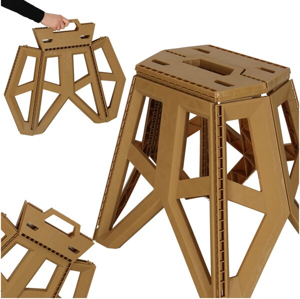 Skládací stolička Turistická židle černá Přenosná kempingová židle 39,5 cm khaki KX3294_1