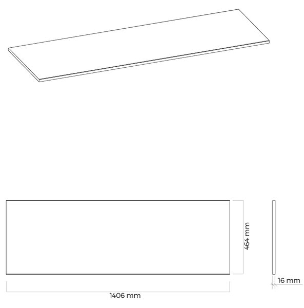 Oltens Vernal deska na skříňku 140.6x46.4 cm šedá 63011700