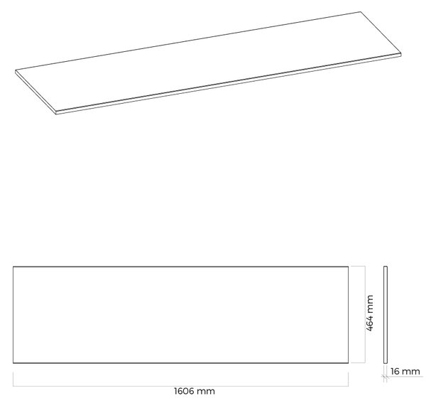 Oltens Vernal deska na skříňku 160.6x46.4 cm bílá 63008000