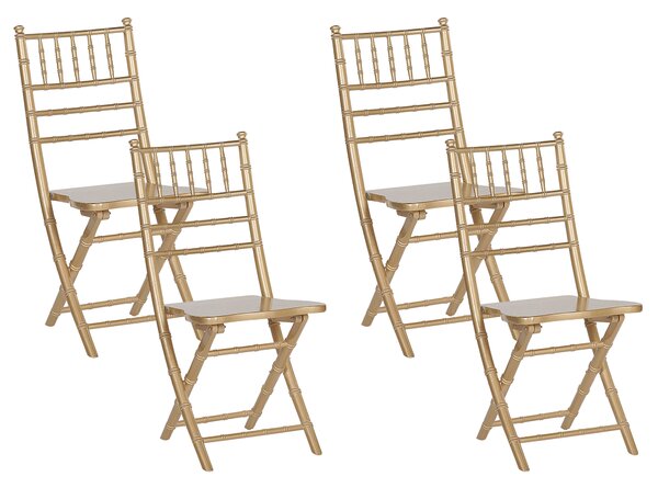 Sada 4 dřevěných židlí zlaté MACHIAS