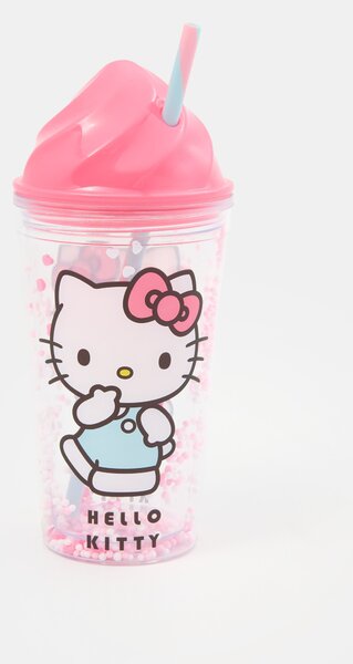 Sinsay - Hrnek s víčkem a brčkem Hello Kitty - vícebarevná