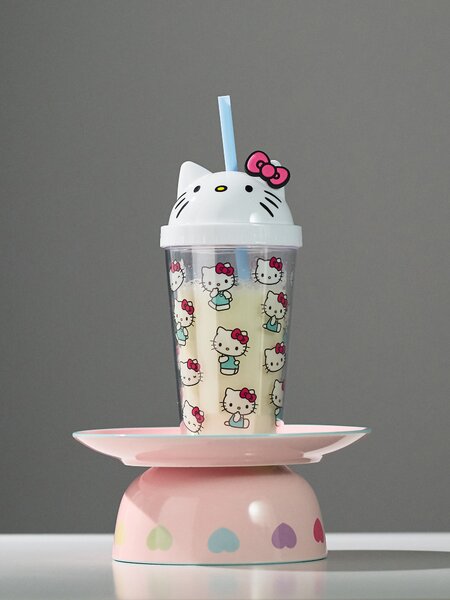 Sinsay - Hrnek s víčkem a brčkem Hello Kitty - vícebarevná