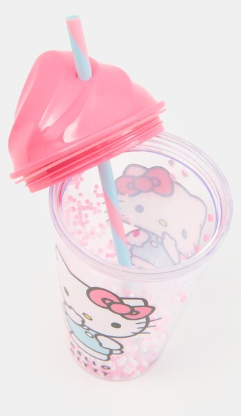 Sinsay - Hrnek s víčkem a brčkem Hello Kitty - vícebarevná