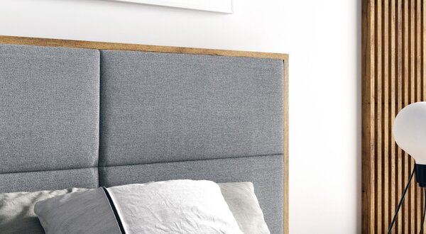 Boxspringová postel CHANTELLE 2 - 200x200, šedá + topper ZDARMA