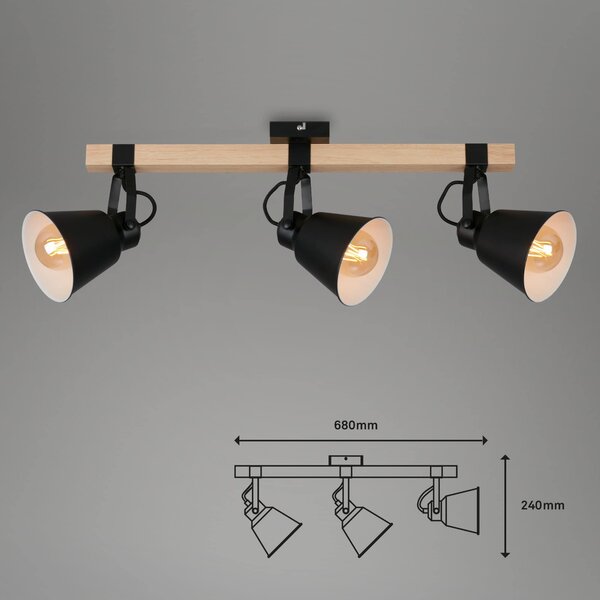 BRILO 2406-035 Bodové svítidlo 68 cm 3x E27 40W černá - BRILO