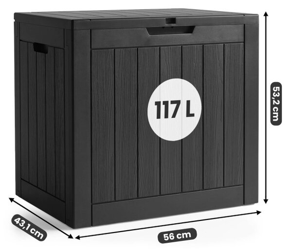 Zahradní úložný box černý 117 L