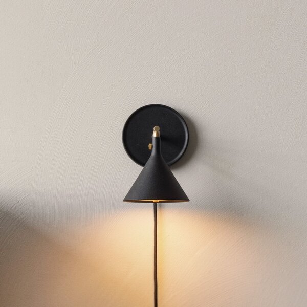 Nástěnná Svítidla Audo Copenhagen, Cast Sconce, stmívatelné, Černá, Obývací pokoj, Hliník, Design