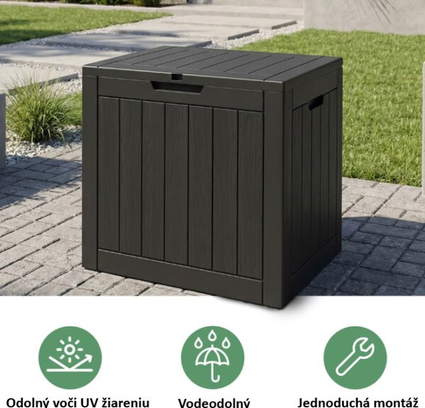 Zahradní úložný box černý 117 L